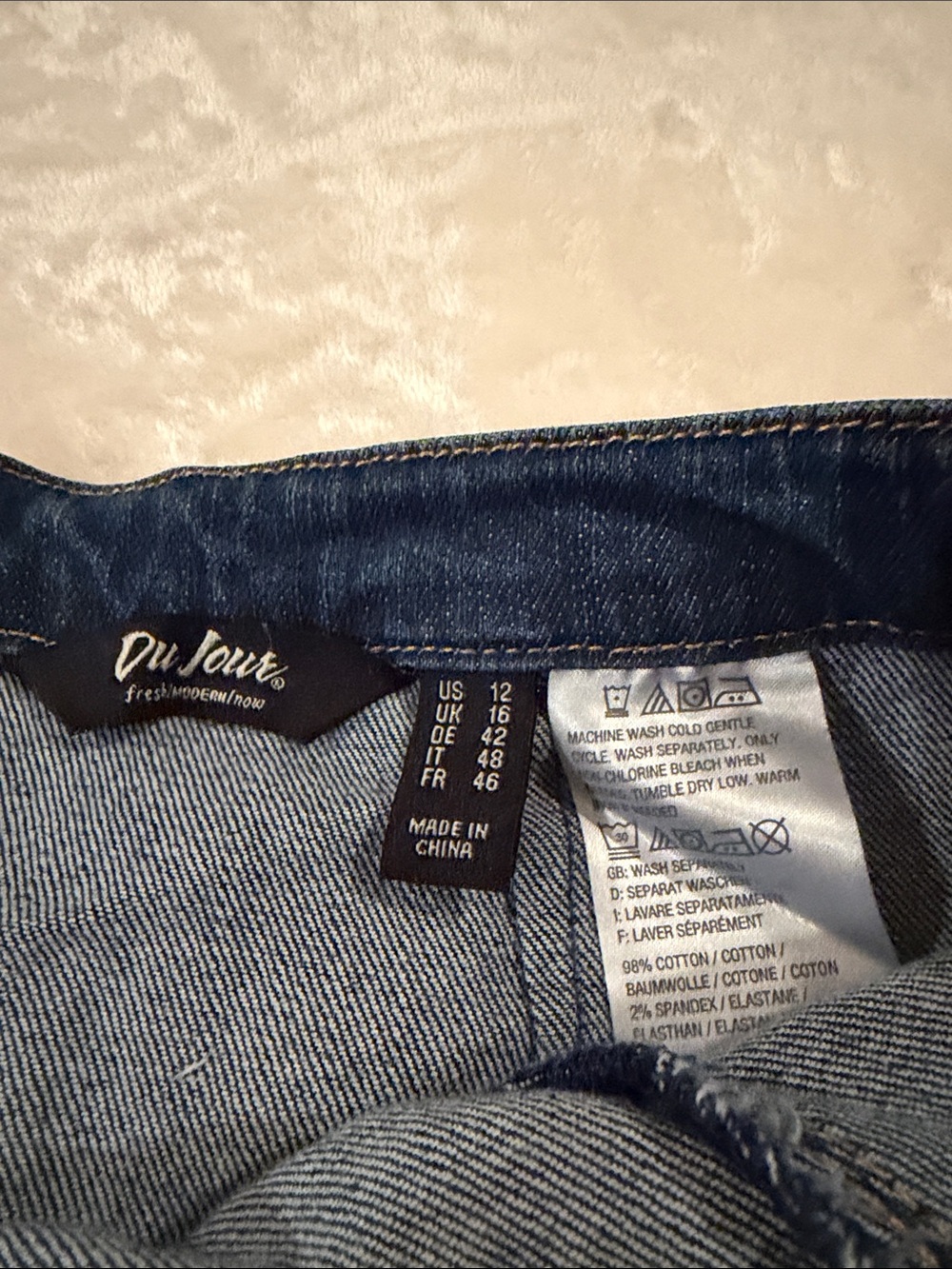 Du Jour Dark Blue Denim Jeans with Contrast Stitching